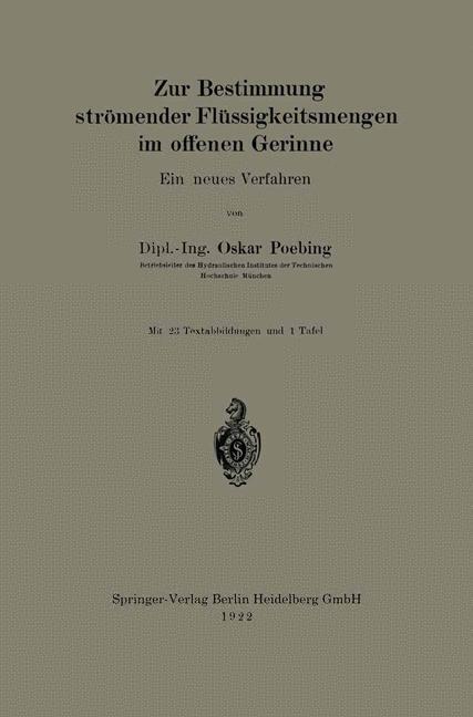 Thumbnail - Zur Bestimmung Strömender Flüssigkeitsmengen Offenen Gerinne | Buch |