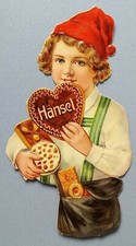 Oblaten Glanzbild Sammelbild Poesiealbum Scrap Märchen L&B Hänsel Lebkuchen (10)