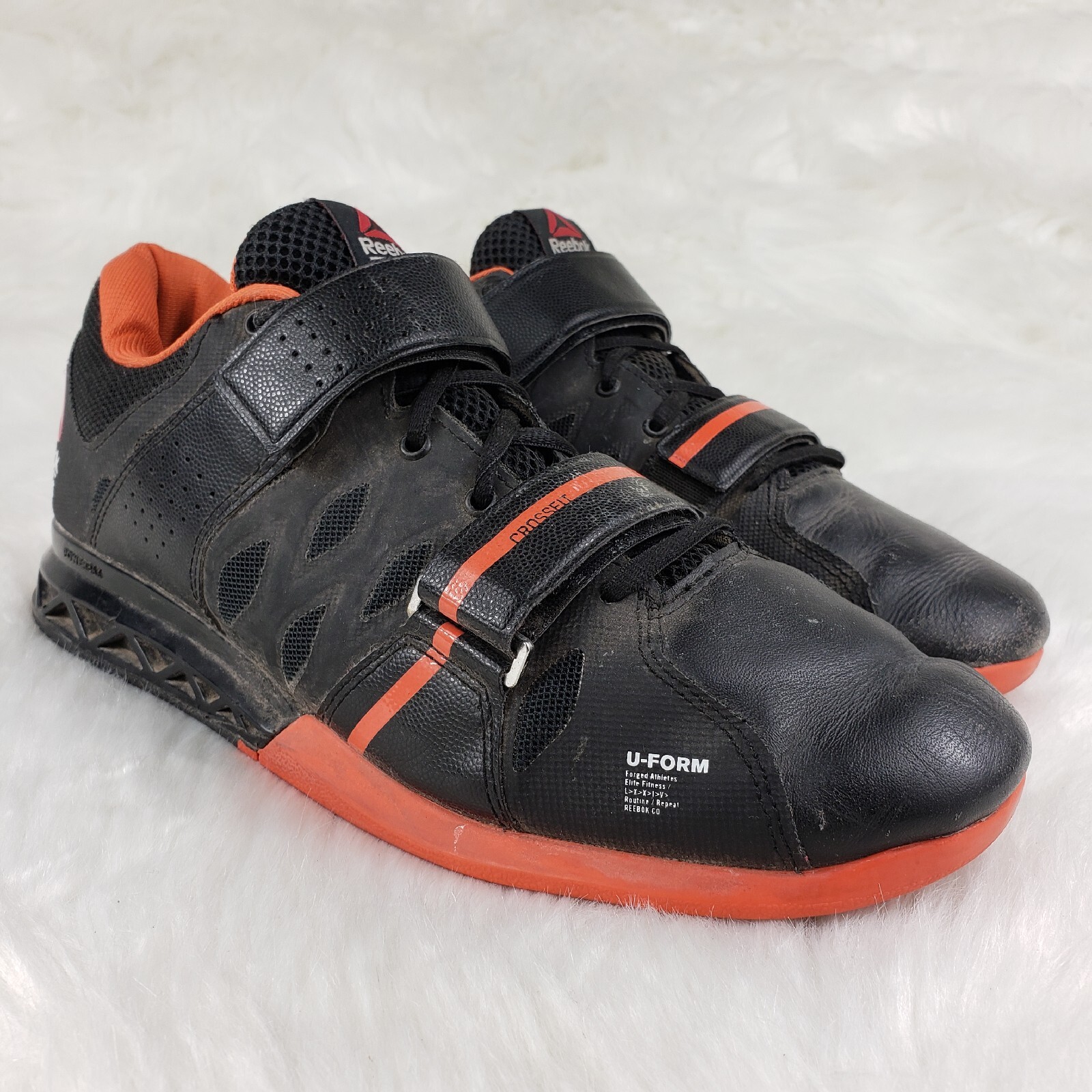 REEBOK CROSSFIT CF74 Black Orange Training Weight Lifting Shoes Mens Size US 9.5