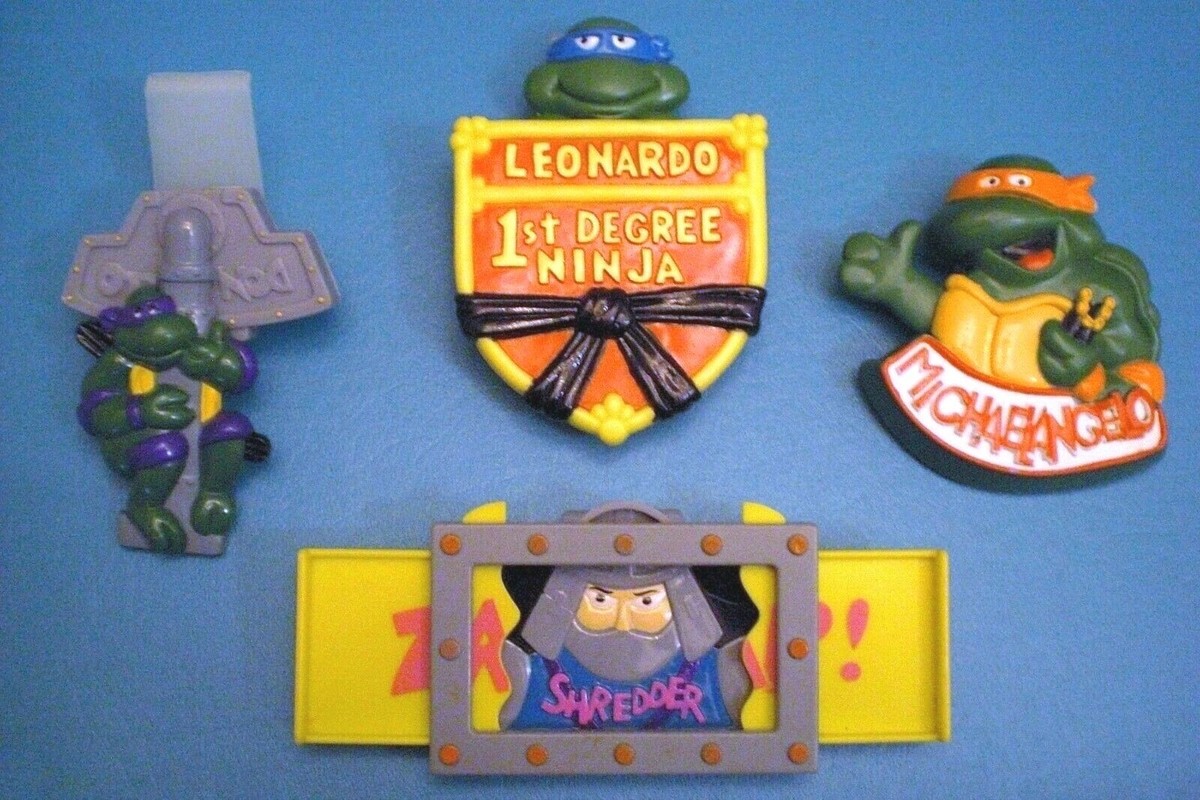Burger King 1990 - Mutant Ninja Turtle Badges - Lot of 4 Different