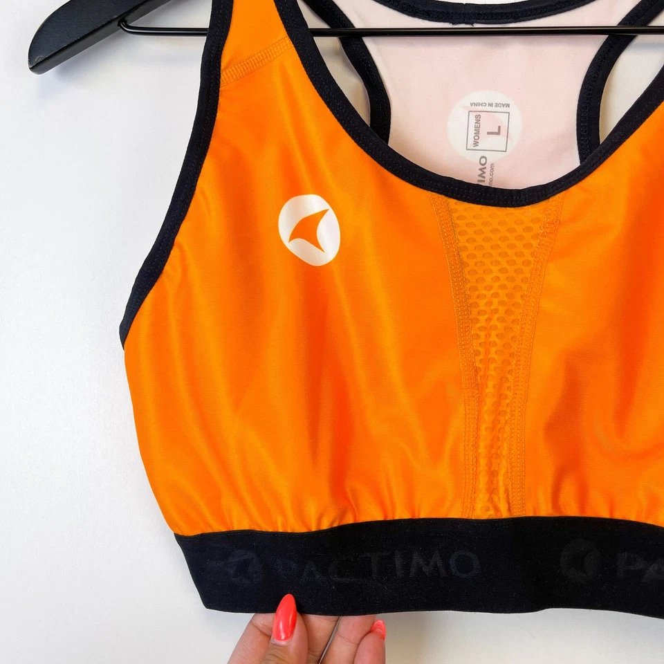 Pactimo Womens Size L Cycling Lightweight Sports Bra Orange Foto 2 de 4