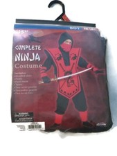 Complete Ninja Costume Red Black Fun World Child Boys M 8