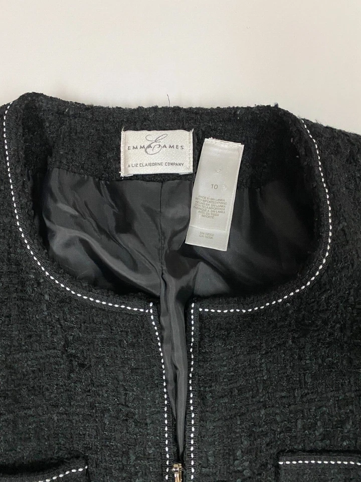 Chaqueta para mujer Emma James 10 negra cremallera completa Foto 4 de 4