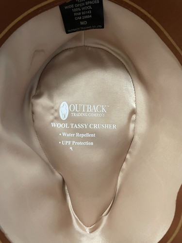 Outback Trading Company Wide Open Spaces Model 1336 Brown Western Hat 100% Wool - Picture 8 of 10