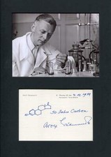 Adolf Butenandt autograph, Nobel Prize for Chemistry 1939, handdrawn sketch sign