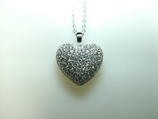 18k White Gold Diamond Heart Pendant D.0.51ct tw SI-H SK MTQV CLOSE STORE