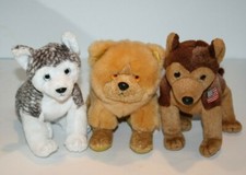Ty Beanie Babies Dogs MUKLUK ZODIAC Dog COURAGE Plush Stuffed Soft Toy Lot of 3