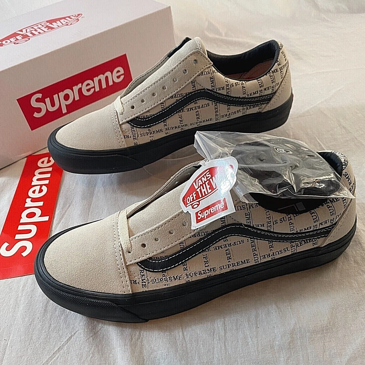 Vans Supreme x Old Skool Pro 'Logo Pattern - Black