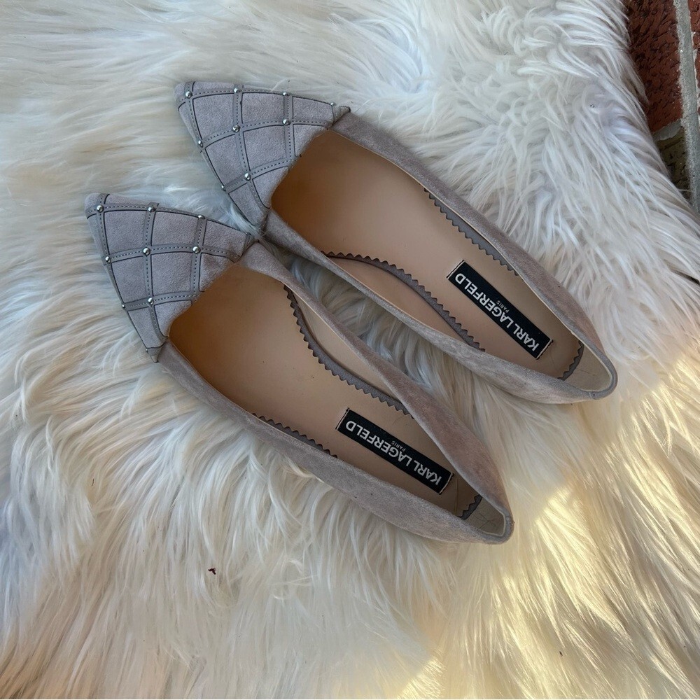 Karl Lagerfeld Gray Suede Slip-Ons with Quilted Black Insole Karl Lagerfeld Paris Men main image 4