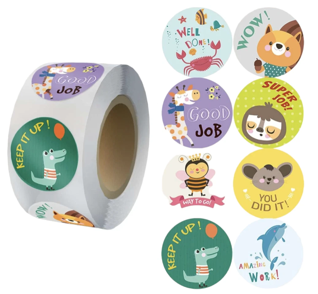 Positive Reward Merit Stickers  2.5cm 50/100p Kids Teacher Classroom Award Party