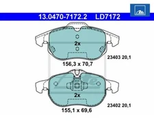 Brake pad set, disc brake ATE ceramic ATE 13.0470-7172.2