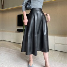 Autumn New Product Leather Skirt Half Body Skirt Pu Leather Women Umbrella Skirt
