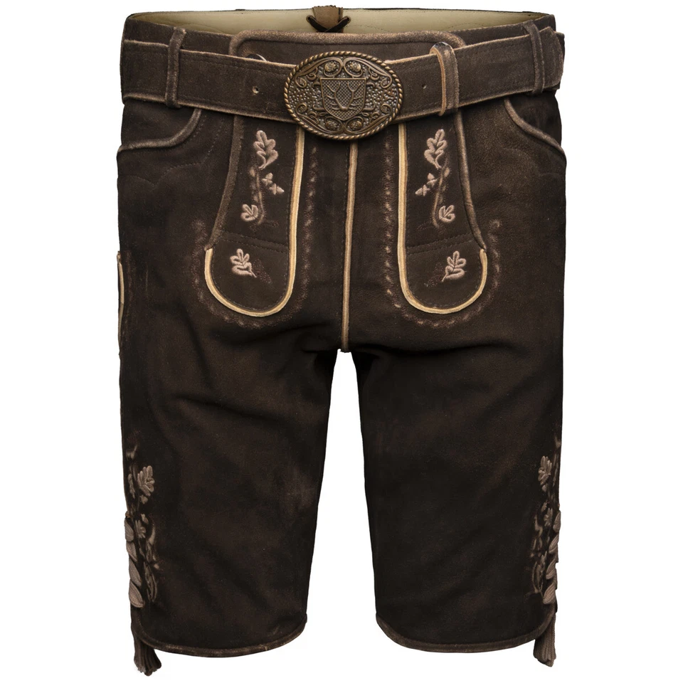 Krüger Calle Avec Ceinture Pantalon En Cuir Pour Hommes Pantalon Traditionnel - Photo 1/1