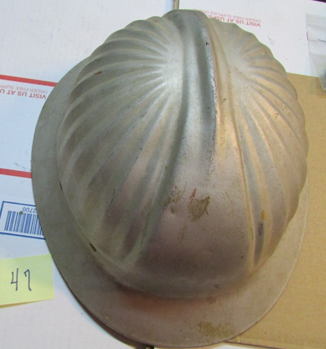 Vintage Aluminum Dura-Guard Hard Hat Adjustable Liner Ribbed Front Brim Lite Wit - Picture 3 of 4