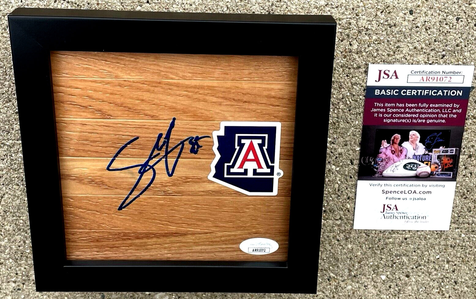 STANLEY JOHNSON SIGNED & FRAMED Floor JSA COA Arizona Wildcats 