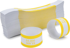 Currency Straps Money Bands - Self Sealing Yellow 1000 500 PCS