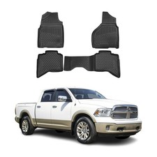 Omac Floor Mats Liner For Dodge Ram Quad Cab 2012-2018 Black Tpe All-weather 4x