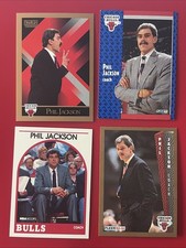 Phil Jackson - 4 Card Lot - Vintage Modern NBA Basketball Bulls (4A)