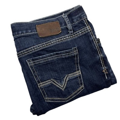 BKE Jake Straight Leg Jeans Mens 38x32 Dark Wash Contrast Stitch Denim Western