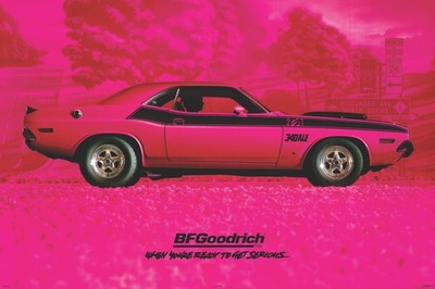 Reproduction BF Goodrich 1970 Pink Dodge Challenger T/A  24 X36  Poster.