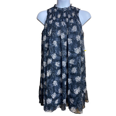 NWT Joie navy blue sleeveless flowy baltic print summer dress Medium