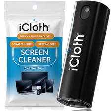 2-in-1 Screen Cleaner Spray with Built-in Microfiber Cloth 0.68 fl oz 20ml 