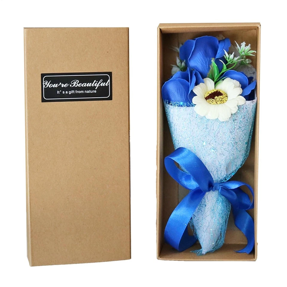 Искусственная гвоздика цветок розы букет мыло цветок и коробка для юбилей подарок - Изображение 4 из 4