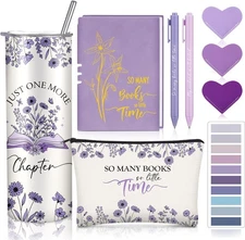 Geiserailie 9 Pcs Christmas Book Lovers Gifts for as picture show, Lilac 