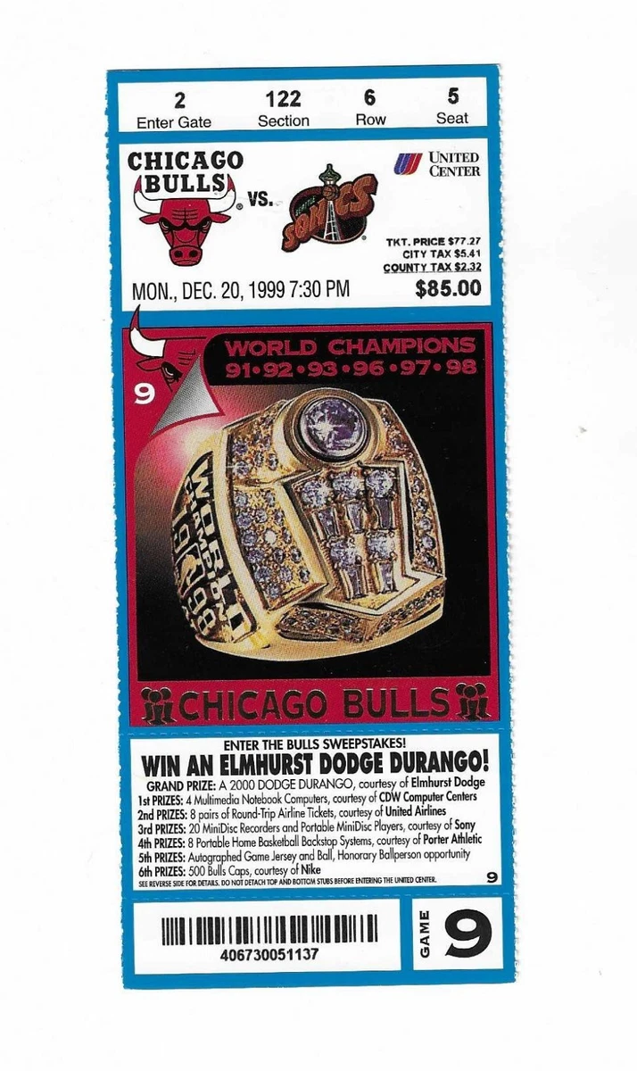 Basketball Chicago Bulls Vintage Sports Ticket Stubs for sale | eBay