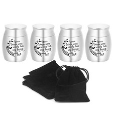 Liphontcta Silver Beautiful Small Mini Keepsake Urn for Human Ashes - Set of ...