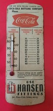 Thermomètre de comptoir en carton Hansen Coca Cola années 50 fonctionne RARE