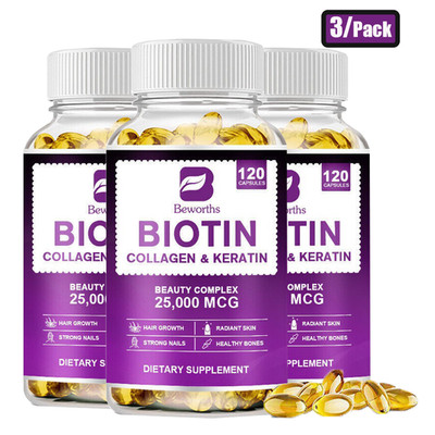 Biotin Collagen Vitamins Complex Supplement Hair, Skin & Nail Support