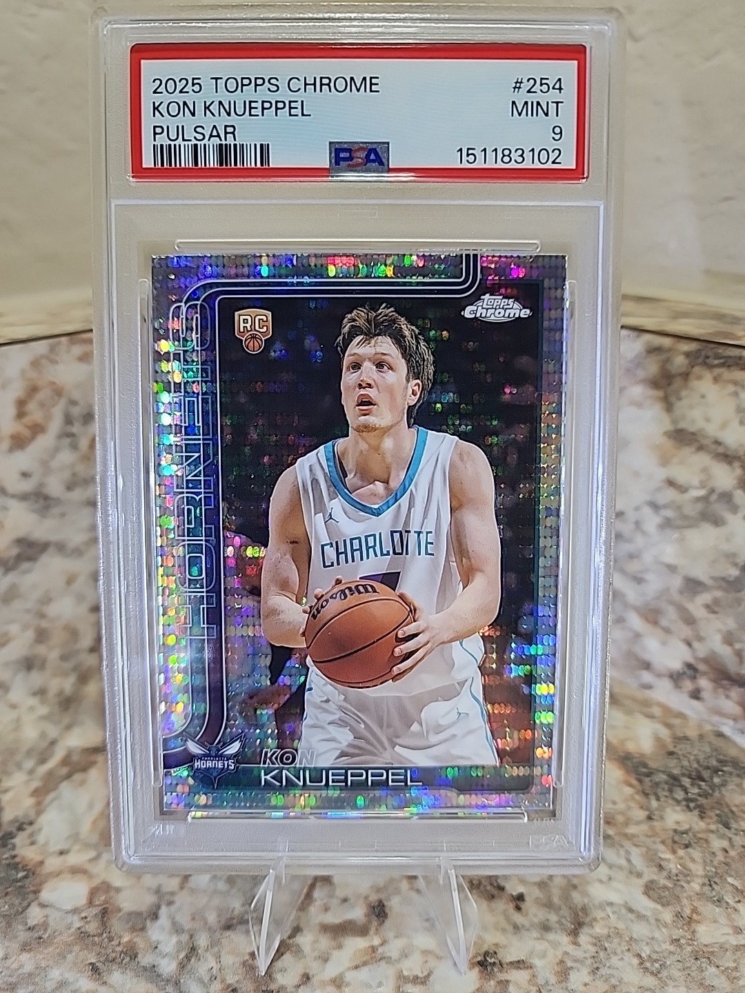 Kon Knueppel RC 2025 Topps Chrome Pulsar Refractor #254 PSA 9 Mint