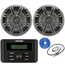 Kicker KMC3 Gauge-Style Digital Media Receiver, 2x 6.5" 195W Speaker W/ Grilles