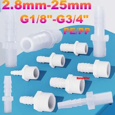 PE/PP Plastic Male Reducer Joiner Straight Barbed Hose Pipe Connector Air Water