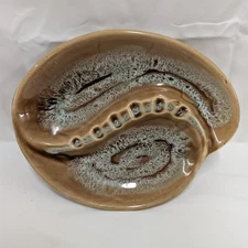 Vintage Mid-Century Modern Glazed Ceramic Ashtray - Mad In USA