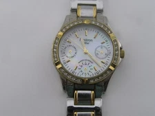 Vintage Armitron Now Ladies Dress Watch Day/Date MOP Dial w/ Band