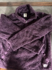The North Face Fleece Pullover Womens Large Purple Sherpa High Pile Quarter Zip