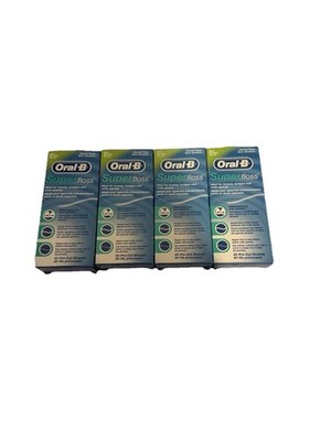 4  Oral B Super Floss Dental Floss Mint 50 Pre Cut Strands