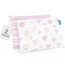 Organic Cotton Kids Toddler Pillowcase Girls 2 Pack Envelope Style 14"X19" Pink