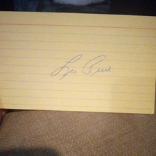 Leo Reise Signed 3x5 Index Card - Detroit Red Wings