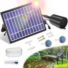Solar Pond Aerator with Air Pump, 3 Modes(18H/36H/72H) Solar Aerator for Pond...