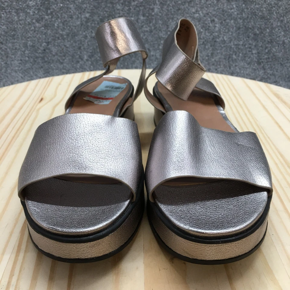 NEW Naturalizer Sandals Womens 9.5 M Camry Platform Ankle Strappy Metallic Gray - Image 4 of 4