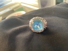 925 Sterling Silver Blue Topaz Ring Size 7