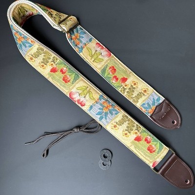 Handgefertigtes Blumenmuster Schwamm Pad Gitarrengurt passt E-Bass Akustik weich