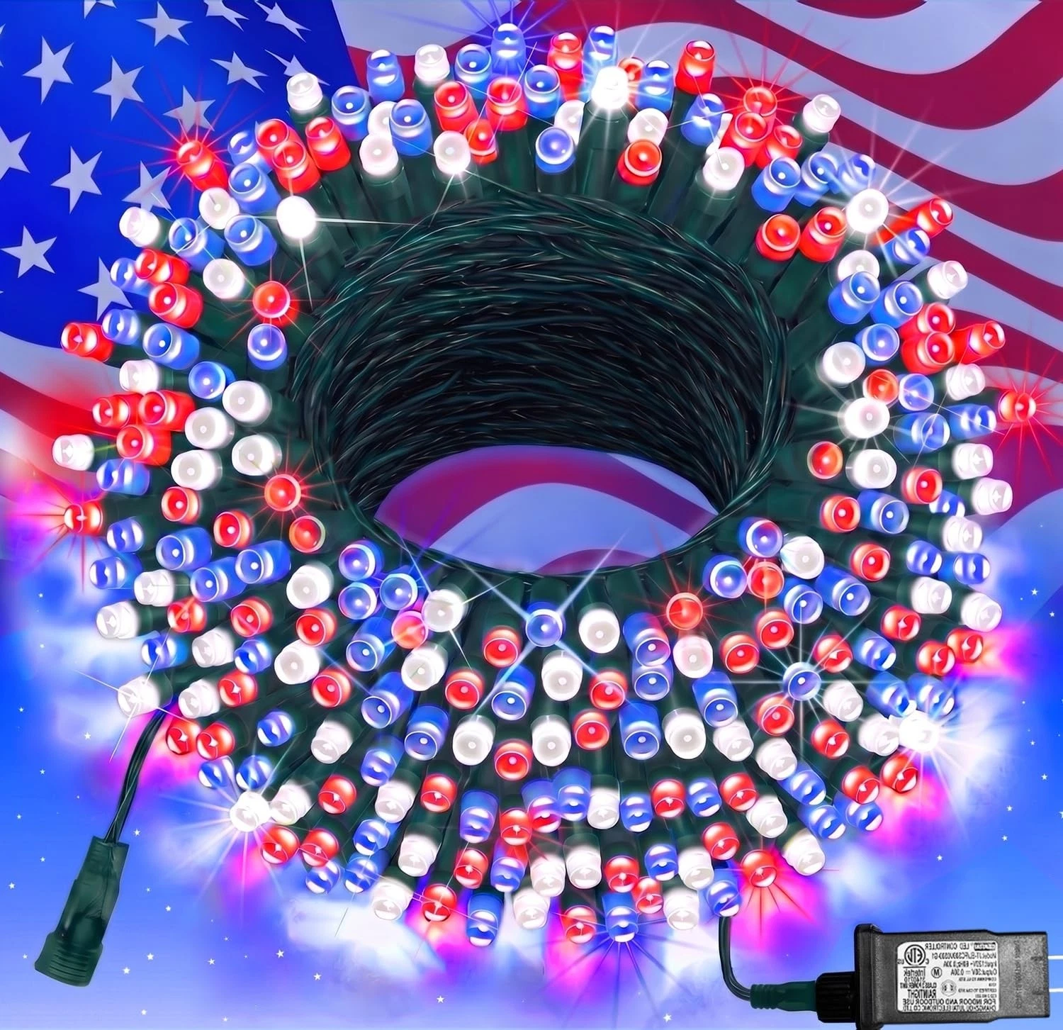 200 LED 66 FT 4th of July Decoration Lights, Red White Blue Lights Patriotic ...
Opens in a new wind