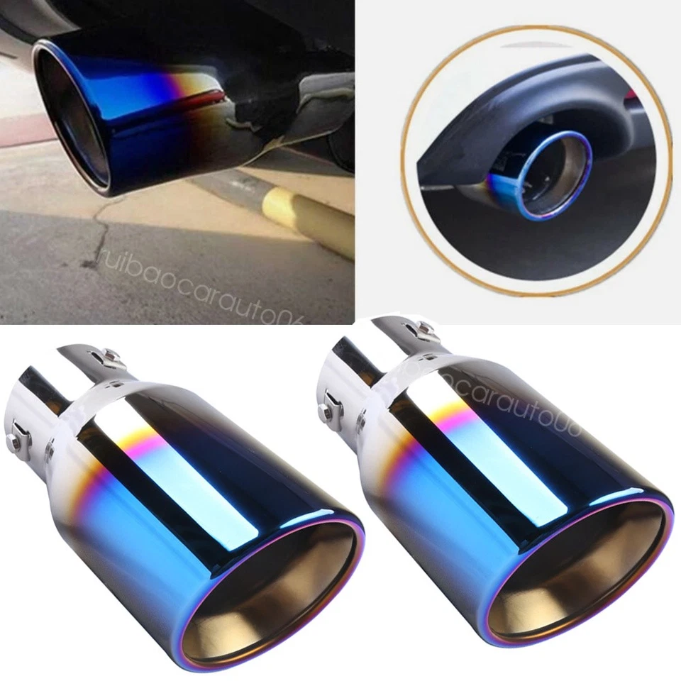 Car Pipe Tip Rear Tail Throat Muffler Stainless Steel Blue For Mazda MX-5 Miata - Image 2 of 4