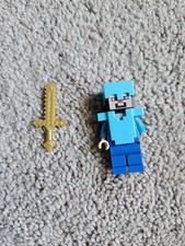 LEGO Minecraft Minifiguras y Accesorios Steve Con Espada Dorada