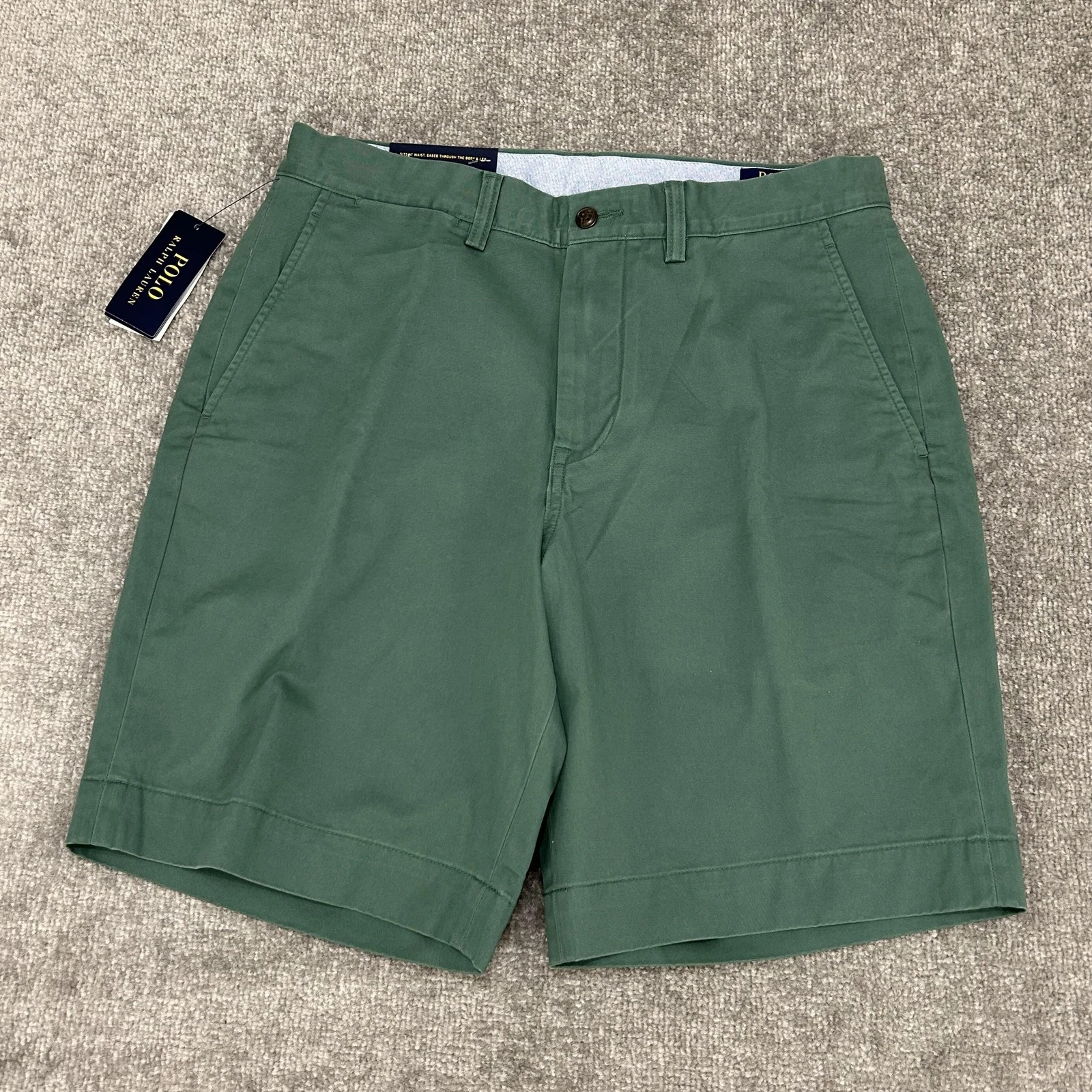 Polo Ralph Lauren Shorts Mens 32 Green Stretch Classic Fit 9" Chino Twill NEW
