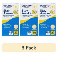 3 Bottles Caffeine Pills 200mg Stay Awake Tablets 80ct Each NEW Sealed 3 Bottles Caffeine Pills 200mg Stay Awake Tablets 80ct Each NEW Sealed